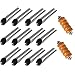 TTBD 12pcs 5 Inches Stainless Steel Cannoli Form Tubes, Cream Roll Horn Molds - Diagonal Shaped