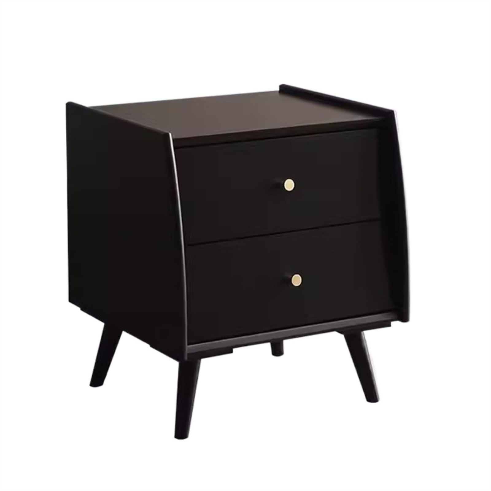 Table de chevet noire en bois anti-désordre avec grand tiroir de nuit