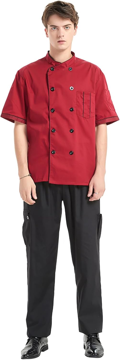 TopTie Men's Black Baggy Chef Pant with Elastic Waist Restaurant Work Pants - Image 4