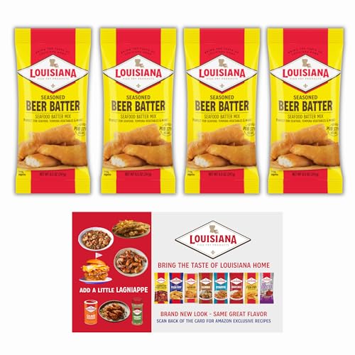 Louisiana Fish Fry, Beer Batter Mix, 8.5 oz (Pack of