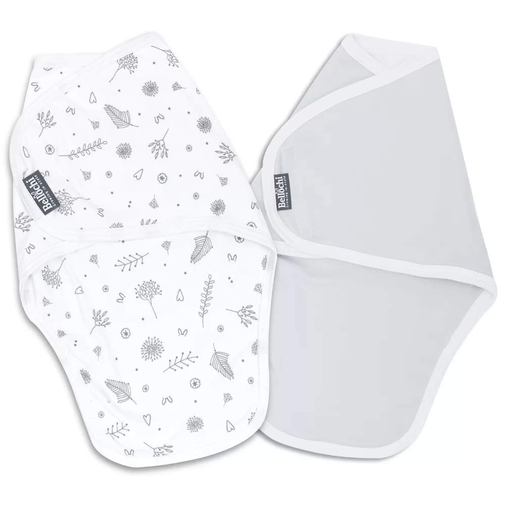 Bellochi Swaddle Neonato Sacco Nanna Neonato 0-3 Mesi – Set di 2 Coperta Avvolgenti Neonato – Certificato – Cotone Morbido e Delicato – Grigio