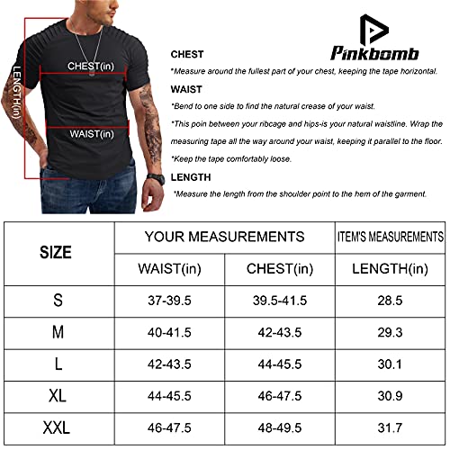 Pinkbomb Men's Muscle T-Shirts Fashion Tee Short Sleeve Athletic Workout Gym Slim Fit T Shirts For Men Mauve Pink M #TOP5