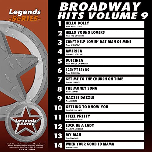 Legends Karaoke Cdg Broadway Showsongs Vol.9 Show Tunes Cd #TOP24
