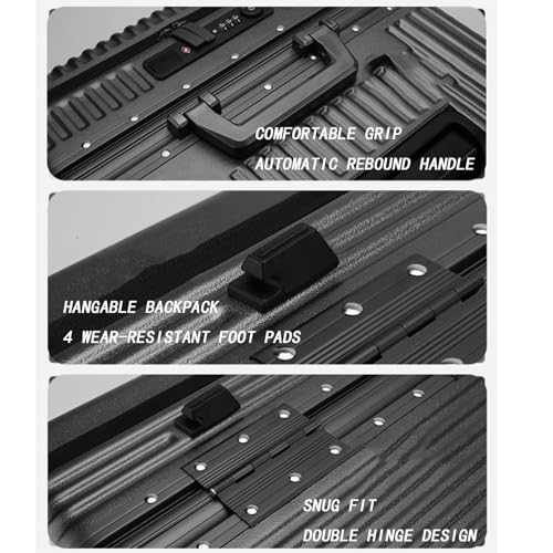 Wet and Dry Separate Suitcase, Two-Way Zipper Charging Port Suitcase for Travel and Business Trips,Black-24 inches (Red 24 inches)2