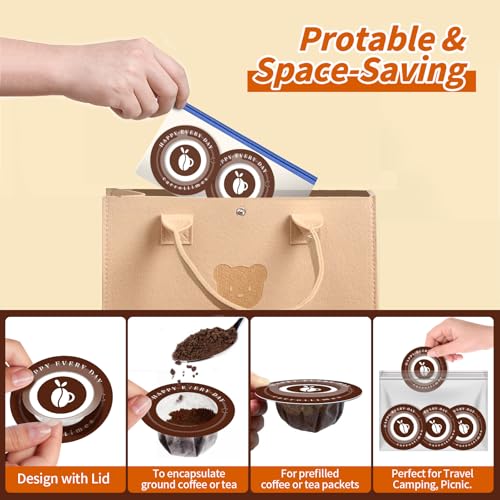 carrottimes 20 Pcs Disposable Coffee Filters, Portable Mini Pour Over Coffee Filter for Cup, Small Paper Coffee Filters for Drip Coffee, Perfect for Camping, Home, Office (Brown) - Image 3