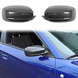 Voodonala Carbon Fiber Side Mirror Trim for 2010-2025+ Dodge Charger & Chrysler 300C, 2pcs ABS Plastic, Triangular, Right & Left, High-Class Decor & Scratch Coverage