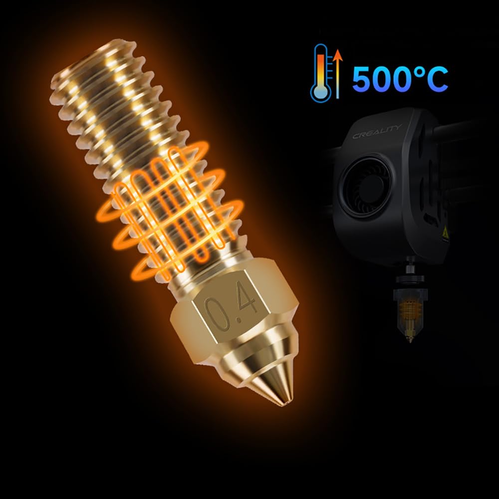 XBERSTAR Nozzles for Creality K1/K1 Max Nozzle Brass 3D Printer Nozzles 0.2-1.2mm 1.75mm Filament (1 Set Brass Nozzle)