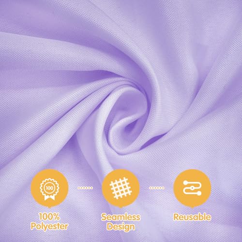 Image of BRILLMAX 10 Pack Lavender Tablecloths 60x102 Inch for 6ft Rectangle Tables | 150 GSM Polyester Fabric, 15 inch Standard Drop, Water, Stain & Wrinkle Resistant Cloth Cover for Wedding Reception Banquet Party