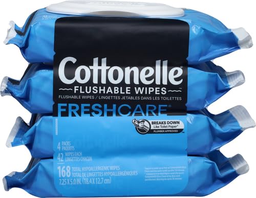 Image of Cottonelle Fresh Care Flushable Wet Wipes, Adult Wet Wipes, Flip-Top Packs, 42 Wipes Per Pack, Packaging May Vary (Pack of 16)