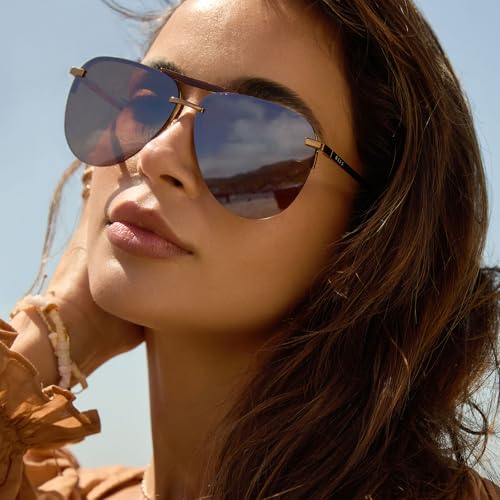 DIFF Tahoe | Designer Oversized Aviator Sunglasses for Women | UV400 Protection4