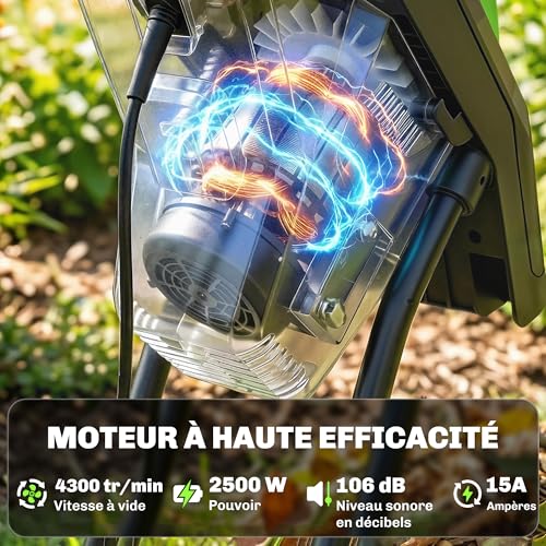 Broyeur de végétaux électrique Outsunny 2500W avec bac 45L