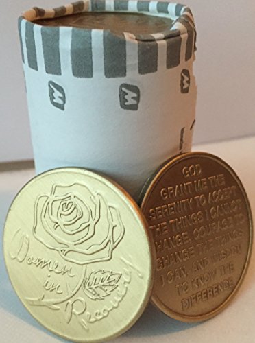 Jetons de récupération pour femmes lot de 25 médaillons sérénité en bronze rose pour sobriété