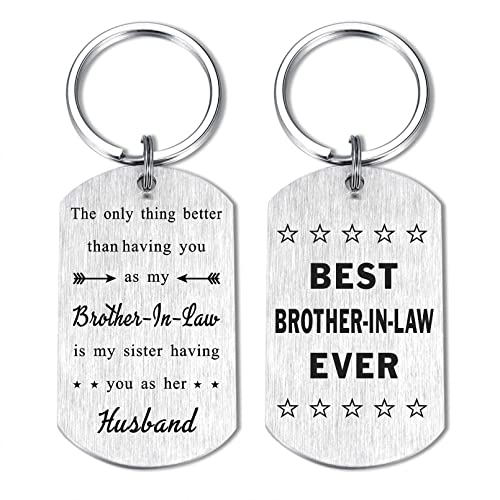 SOUSYOKYO Brother-in-law Gifts for Fathers Day, Best Brother in Law Ever Keychain, Personalized Birthday Wedding day Present for My Brother-in-law
