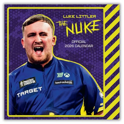 2026 CALENDAR LUKE LITTLER DARTS MONTH TO VIEW SQUARE WALL CALENDAR OFFICIAL PRODUCT