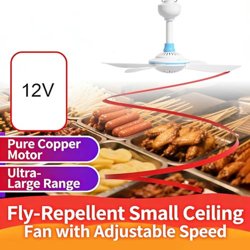 Ventilador colgante de 12V con cable largo e interruptor para coche 7