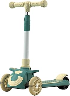 perfk Children Kick Scooters Kids Scooters Folding Adjustable Handlebar Portable 3 Wheel Scooters Kick Scooters for Outdoor Activity Patio Yard Gifts