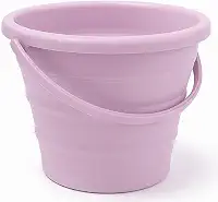 Balde Retrátil 3L Silicone Dobrável com Alça Ergonômica Multiuso Flexível Limpeza Geral 3 Litros Pescaria Viagem Praia Fácil de Armazenar e Guardar (Lilás)