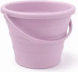 Balde Retrátil 3L Silicone Dobrável com Alça Ergonômica Multiuso Flexível Limpeza Geral 3 Litros Pescaria Viagem Praia Fácil de Armazenar e Guardar (Lilás)