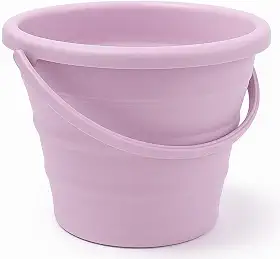 Balde Retrátil 3L Silicone Dobrável com Alça Ergonômica Multiuso Flexível Limpeza Geral 3 Litros Pescaria Viagem Praia Fácil de Armazenar e Guardar (Lilás)
