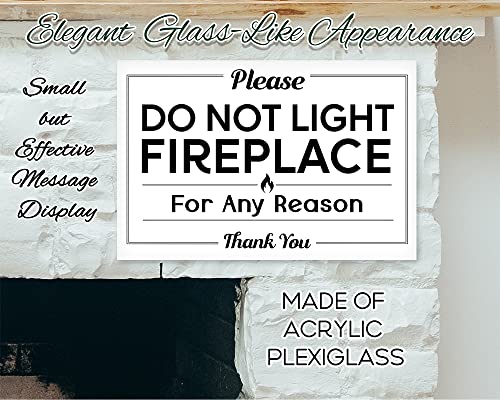 Airbnb Essentials For Hosts - Do Not Light Fireplace - 4"X6" Acrylic Sign W/Mounting Tape - Guest Do Not Use Sign - Rental Home Necessities Guest Fireplace Signs - Home Must Haves #TOP1