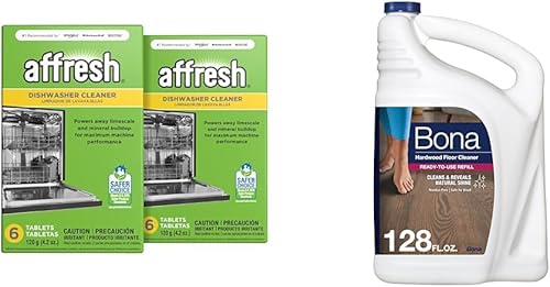Affresh Dishwasher Cleaner & Bona Hardwood Floor Cleaner Refill - 128 fl oz - Unscented - Refill for Bona Spray Mops and Spray Bottles -