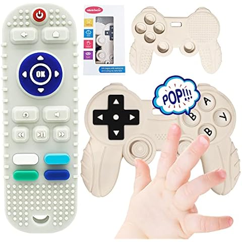 BIGSPINACH Teething Video Game Control Toy Teether Remote Control for Baby (White) Cover