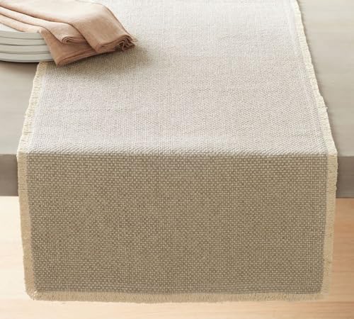 Beige boho style table runner