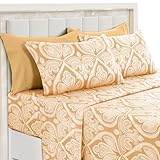 Ultra Soft Wrinkle-Free Microfiber Paisley Queen Sheet Set, Cute Floral Pattern Boho Print – 16