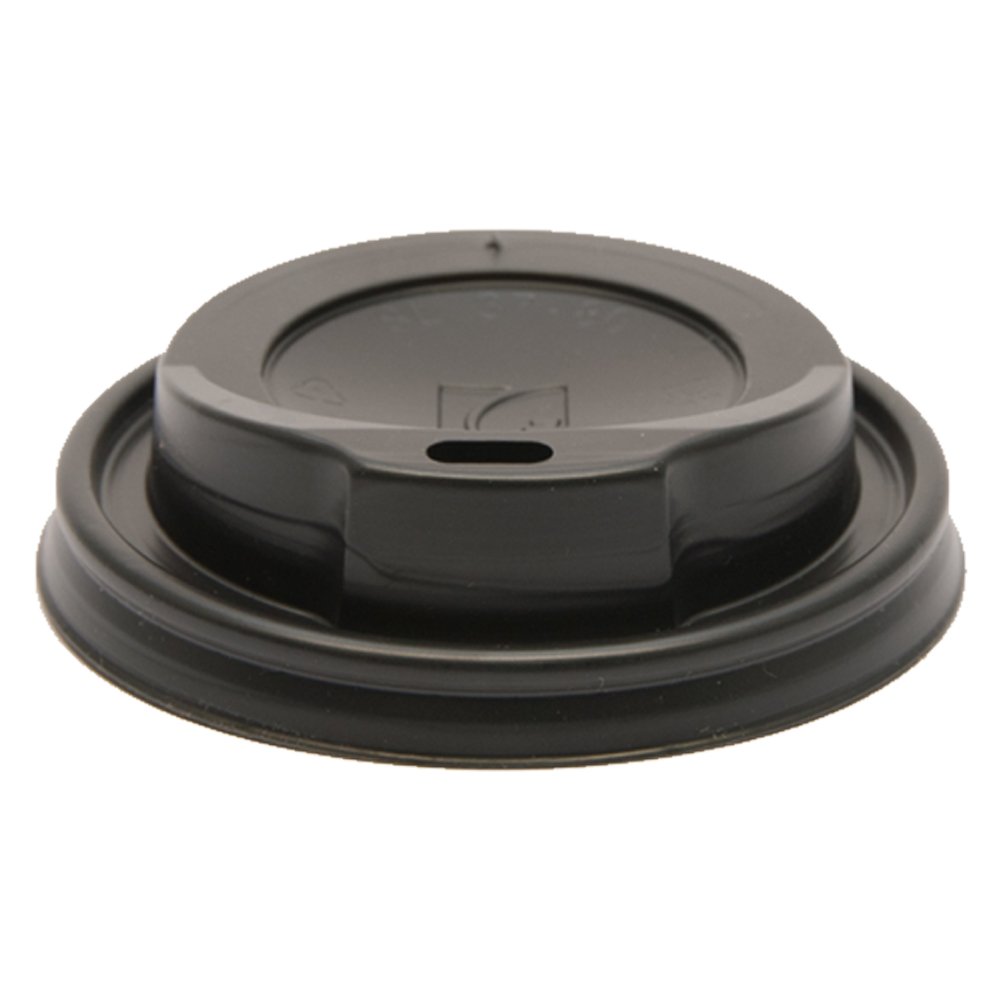 The Paper Cup Company Black 80Mm Disposable Plastic Hot Drink Coffee Machine Tea Catering Cups Sip Lids - 1000 Pack