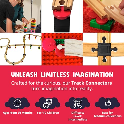 TOY2 Allround Large Construction Set including 6 Different Track Connectors, Compatible with Brio & Duplo - Image 3