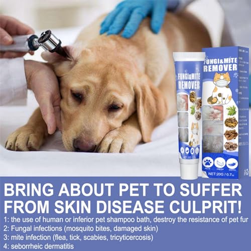 Milbenentferner, Milbenentfernungscreme, Haustier-Juckreiz-Behandlung, Milben-Behandlung für Hunde, Milbenentferner für Hunde, gegen Juckreiz und Milben, 3 Stück