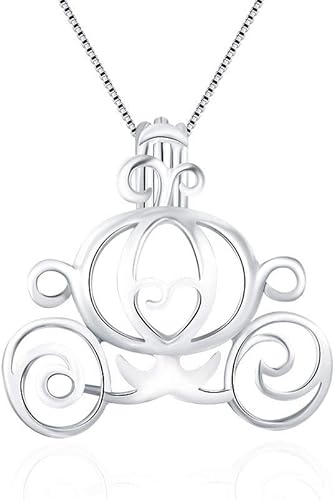 Colgantes de jaula de carro para fabricación de joyas de perlas de plata esterlina, diseño de jaula de perlas colgantes para regalo adorable, Metal