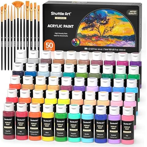 Shuttle Art Acrylic Paint Set, 50 Colors Cover