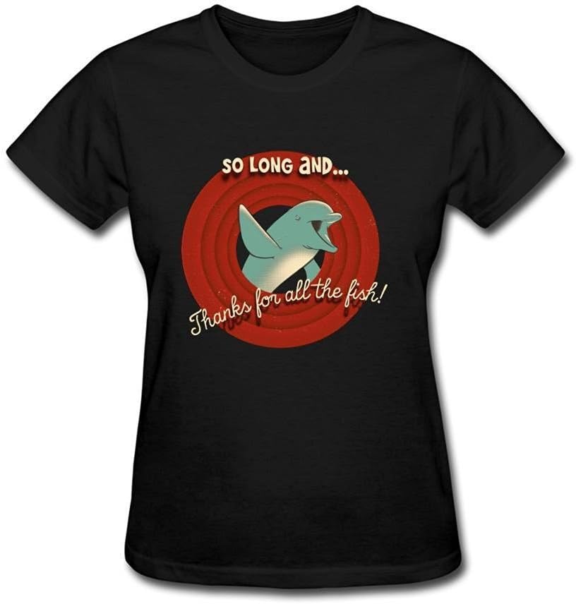 AVERBILY Women's Thanks for All the Fish T-shirt