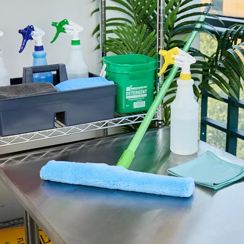 Image of Restaurantware-Clean Tek Professional Window Washer Strip, 1 Window Scrubber with T-Bar Handle - Machine Washable, No-Streak Cleaning, Blue Acrylic Washer for Glass Door, Home Or Commercial Use