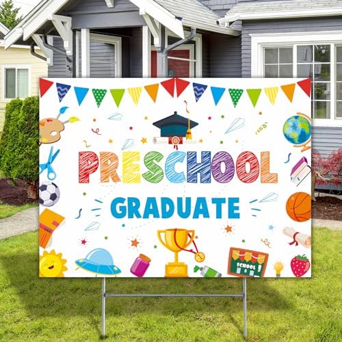Amazon.com : Preschool Graduate Yard Sign Graduation Party Decorations