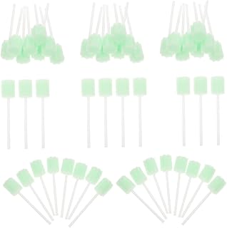 DRESSOOS 100 Peças Escova De Esponja De Limpeza Escova De Limpeza Oral Cotonetes De Esponja Bastão N Poke Kit Cotonetes De Limpeza De Dentes Cotonetes De Boca Para Pessoas Esponja De Bebê
