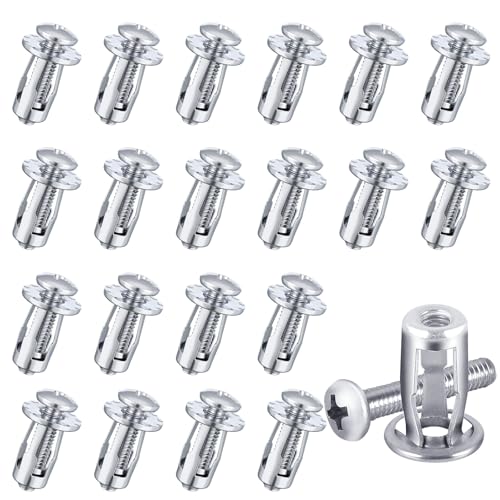 20 Anclajes Huecos de Metal M4x20 mm Tornillos Tuerca Expansión de Pétalos Tacos Pladur Duraderos para Placas de Yeso Adecuados para Fijar Placas Yeso, Chapas Hierro,Paredes Huecas