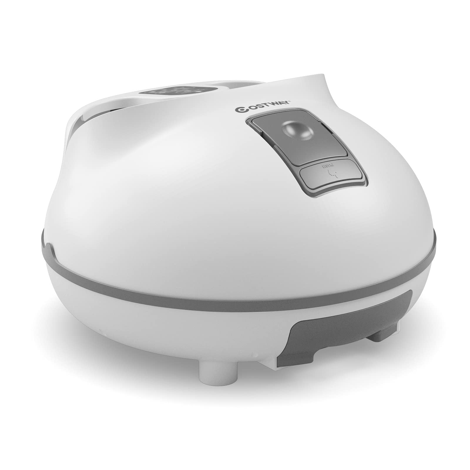 COSTWAY Steam Foot Spa Massager, Feet Sauna Bath with Pedicure Massage Rollers, 3 Heat Levels & Timing Function, Home Foot Massage Machine for Stress Relief (Grey+White)