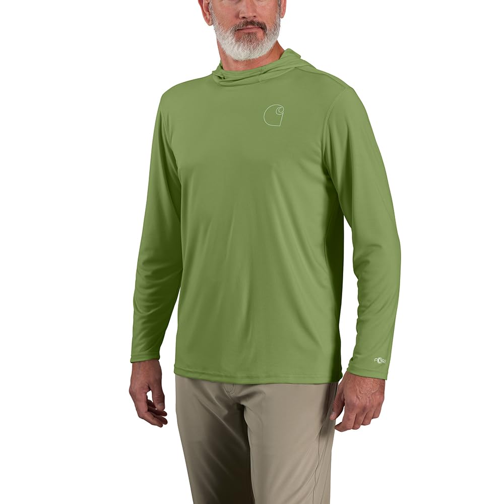 Carhartt Men's Force Sun Defender™ Lightweight Long-Sleeve Hooded Logo Graphic T-Shirt
