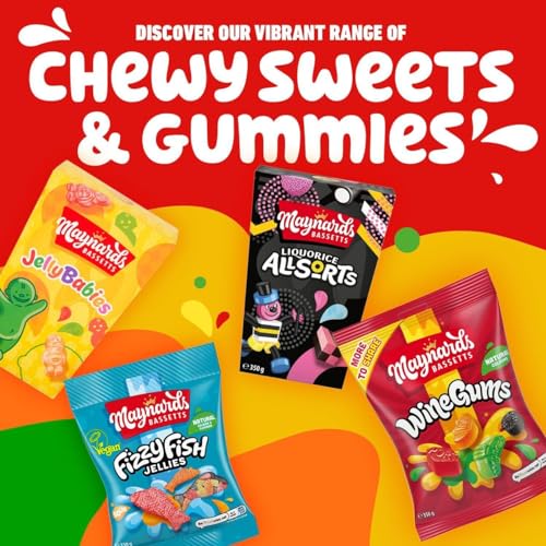 Maynards Bassetts Liquorice Allsorts, Authentic Mix, 350 g Sharing Pack (Pack of 6)