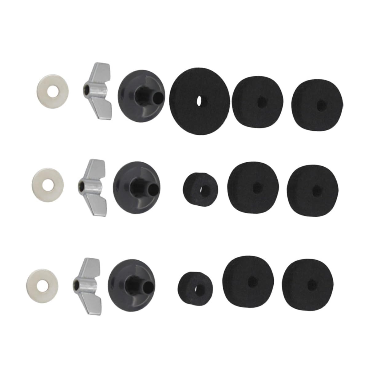 TOYANDONA 54piezas Accesorios De Batería De Percusión Almohadillas De Platillo Arandelas Tubos y Base Para Soportes De Platillos