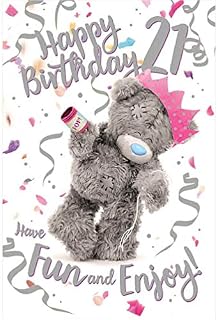 Me to You 21st Birthday Card With 3D Effect,Mixed,Size:6x9",ALM93028