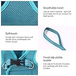 Heywean Cat Harness and Leash - Ultra Light Escape Proof Kitten Collar Cat Walking Jacket with Running Cushioning Soft and Comfortable Suitable for Puppies Rabbits (M, Turquoise) - Image 5