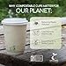 Living Balance Certified Compostable Coffee Cups with Lids 12 oz – 100 Pack with Stirrers & Integrated Sleeves|Sturdy Double-Wall, Leak Proof, BPA-Free & CPLA Certified|To-Go cup for Hot & Cold Drinks