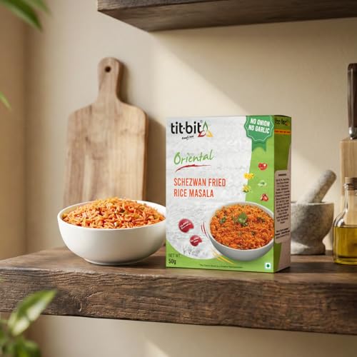 Image of Titbit Schezwan Fried Rice Masala Pack of 5 (250g), Restaurant Taste at Home - Quick & Easy Cook in Minutes - Multipurpose Seasoning for Any Vegetables & Dishes