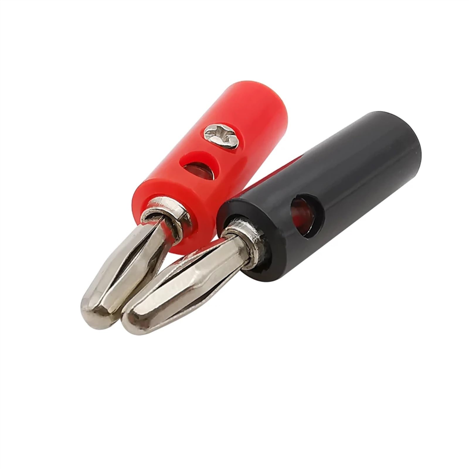 Morsettiere da 4 mm con montaggio a banana da 4 mm, connettore maschio femmina maschio placcato in nichel, connettori rosso nero (5 pezzi, rosso, 5 nero)