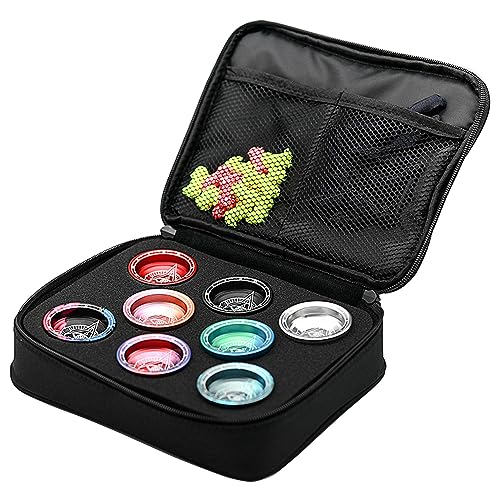 Outdoor Yoyo Toy Equipment Protective Bag Storage Bag, 8 Hole Yoyo Protective Bag with Inner Zippered Pocket