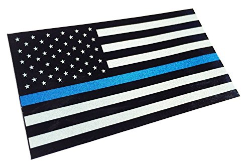 Small License Plate Thin Blue Line Reflective 2x1 Decal Sticker United States Us Flag Tactical Police Law Enforcement