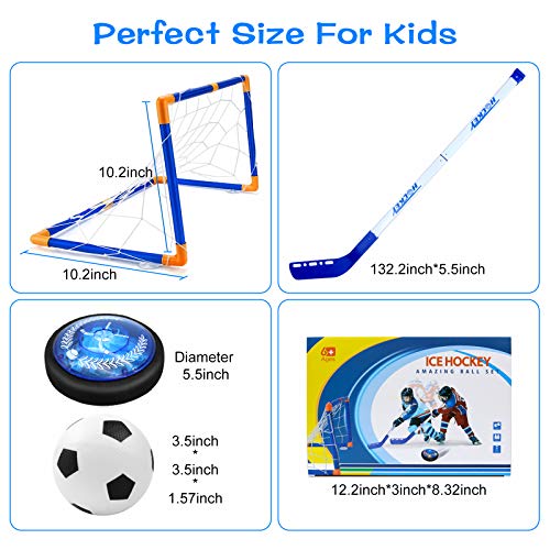 image for XIZECK Hockey Set Soccer Kids Toys Hockey Gift Indoor Outdoor Air Powe